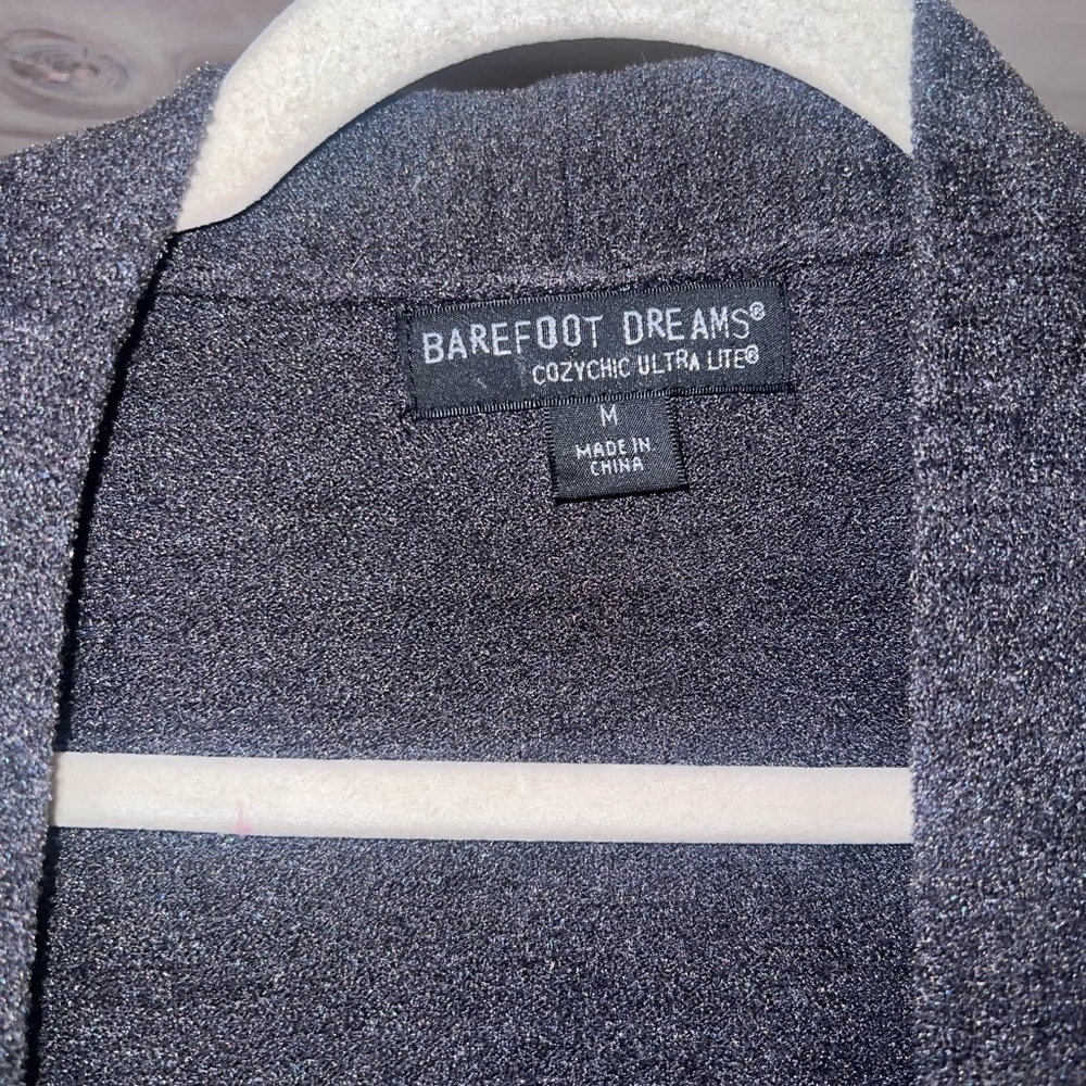 Barefoot Dreams NWT CozyChic Ultra Lite Sleeveless Long Cardi Gray Cardigan M - Picture 6 of 8